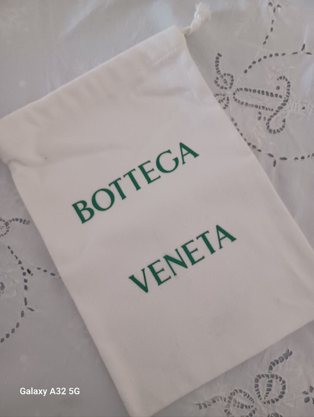 Bottega Veneta Small White Cotton Dust Bag 11.5" x 8"